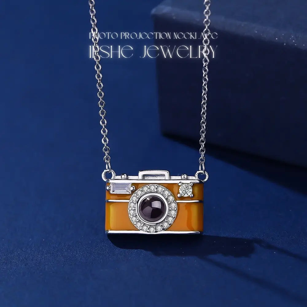 Camera Pendant with Picture Inside, Necklace with Picture Inside, Photo Necklace, Photo Inside Necklace
