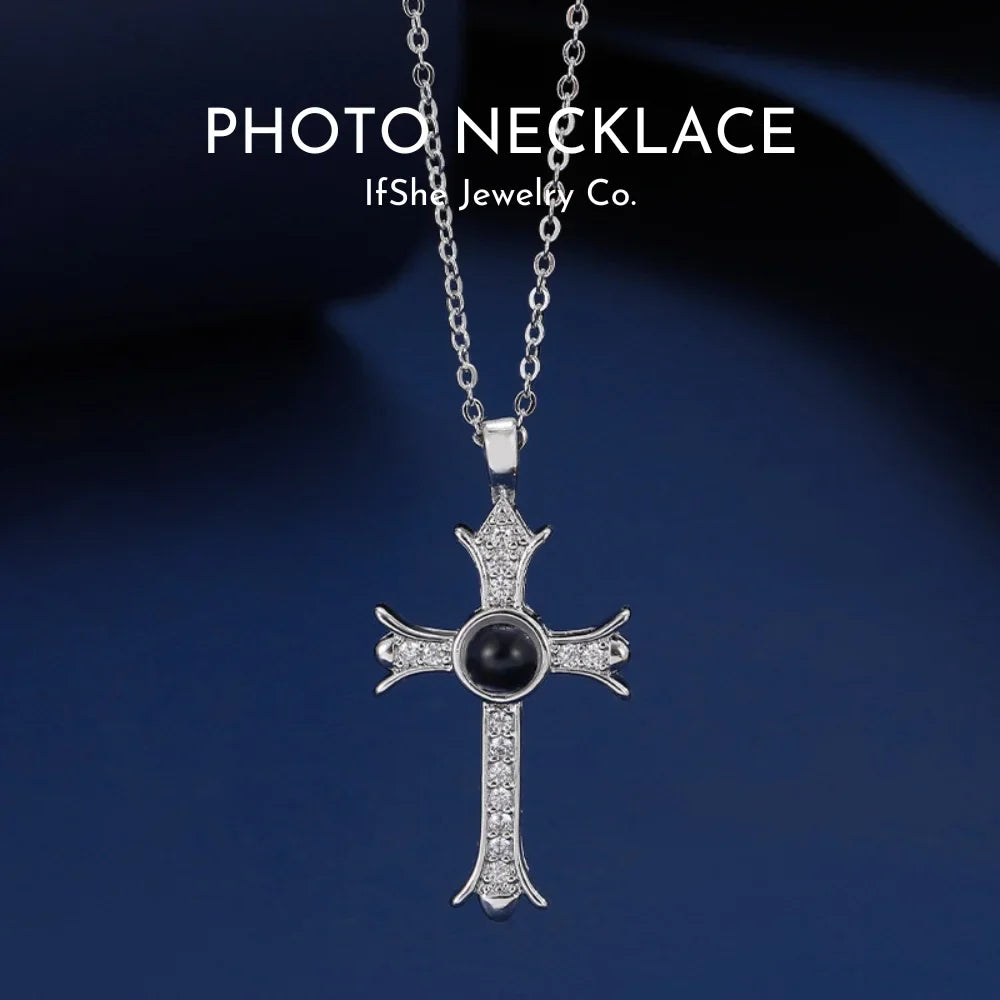 Cross Pendant with Picture Inside