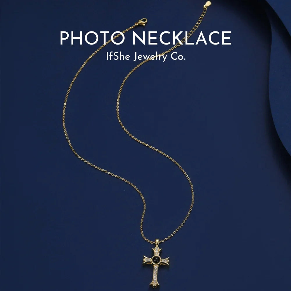 Cross Pendant with Picture Inside