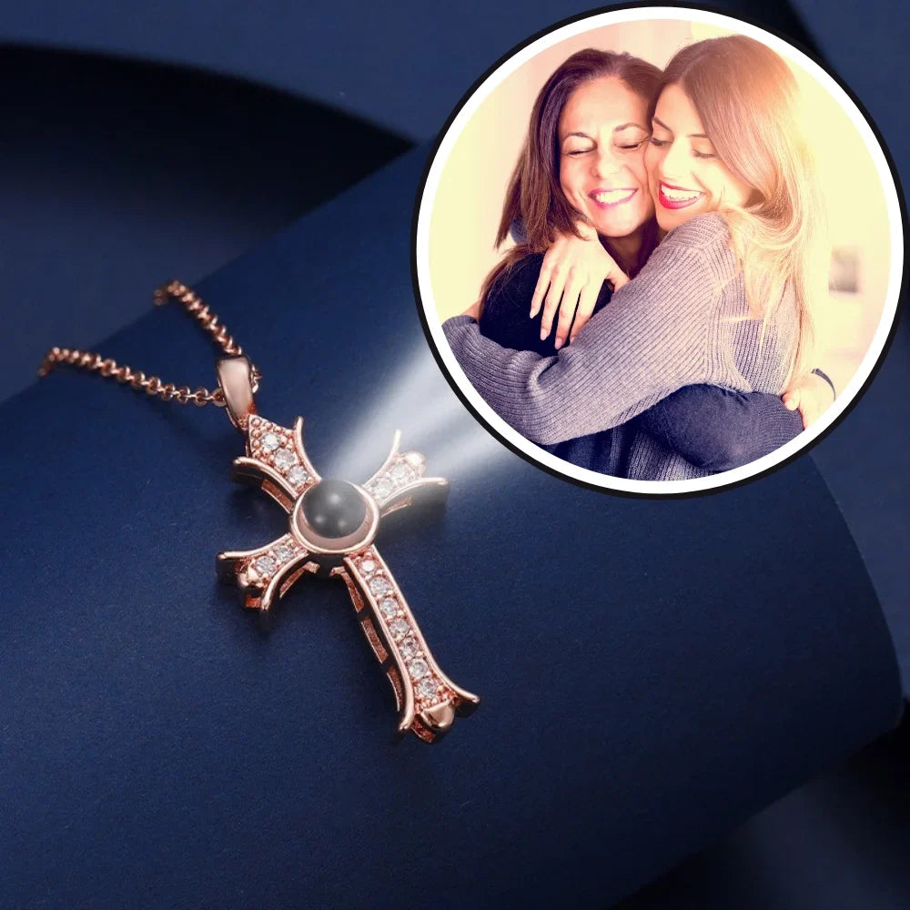 Cross Pendant with Picture Inside