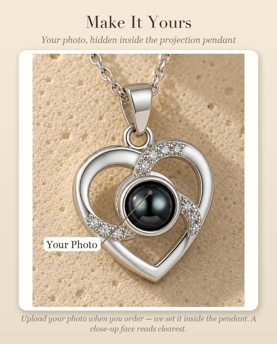 Personalized Photo Projection Necklace with Picture Inside - personalization guide: photo upload