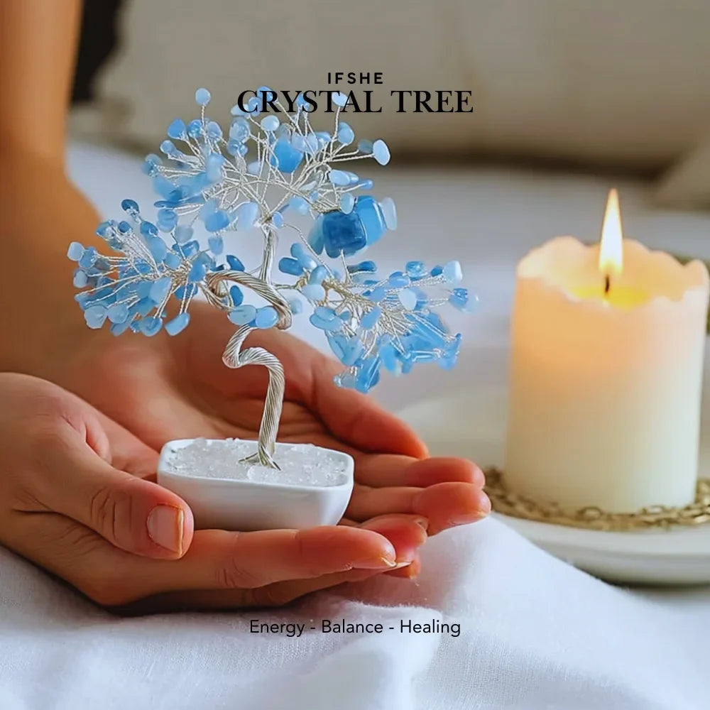Crystal Tree – Aquamarine, Amethyst, Rose Quartz, Opalite