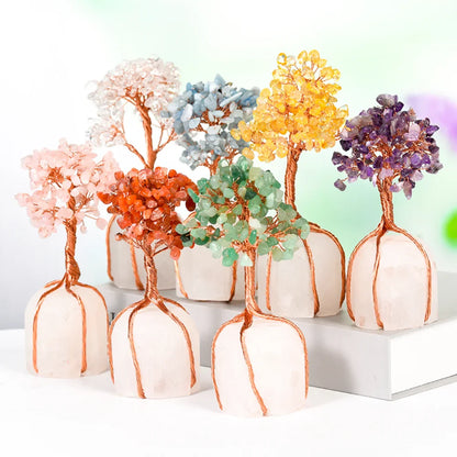 Amethyst Crystal Tree with Clear Quartz Base