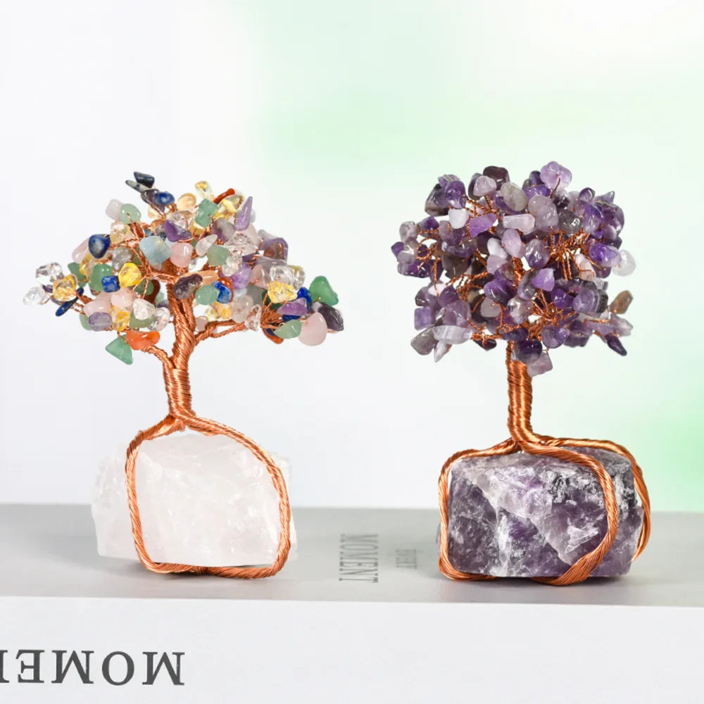 Amethyst Crystal Tree with Raw Amethyst Base