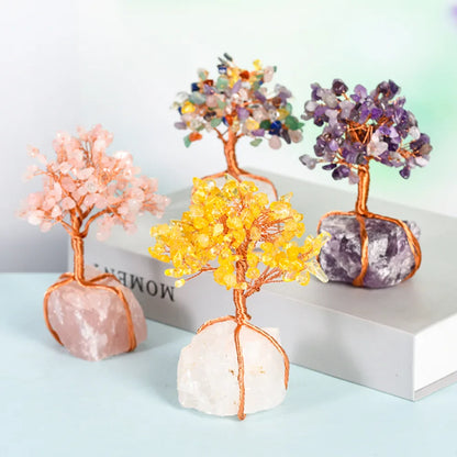 Amethyst Crystal Tree with Raw Amethyst Base