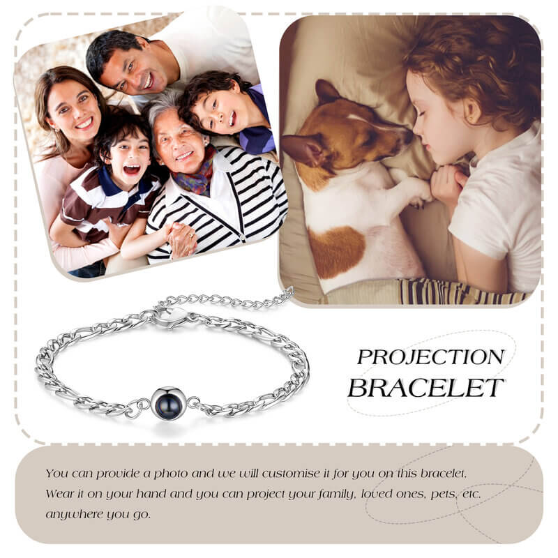 Bracelet with Picture Inside - Personalized Bracelet with Photo Projection Inside