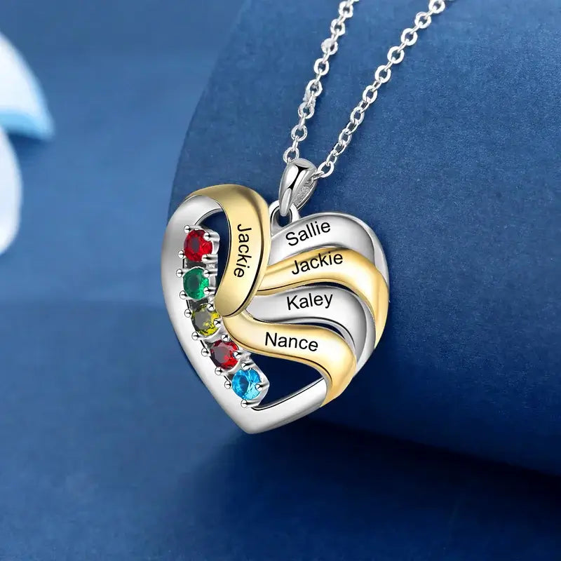 Mothers necklace with names and birthstones deals