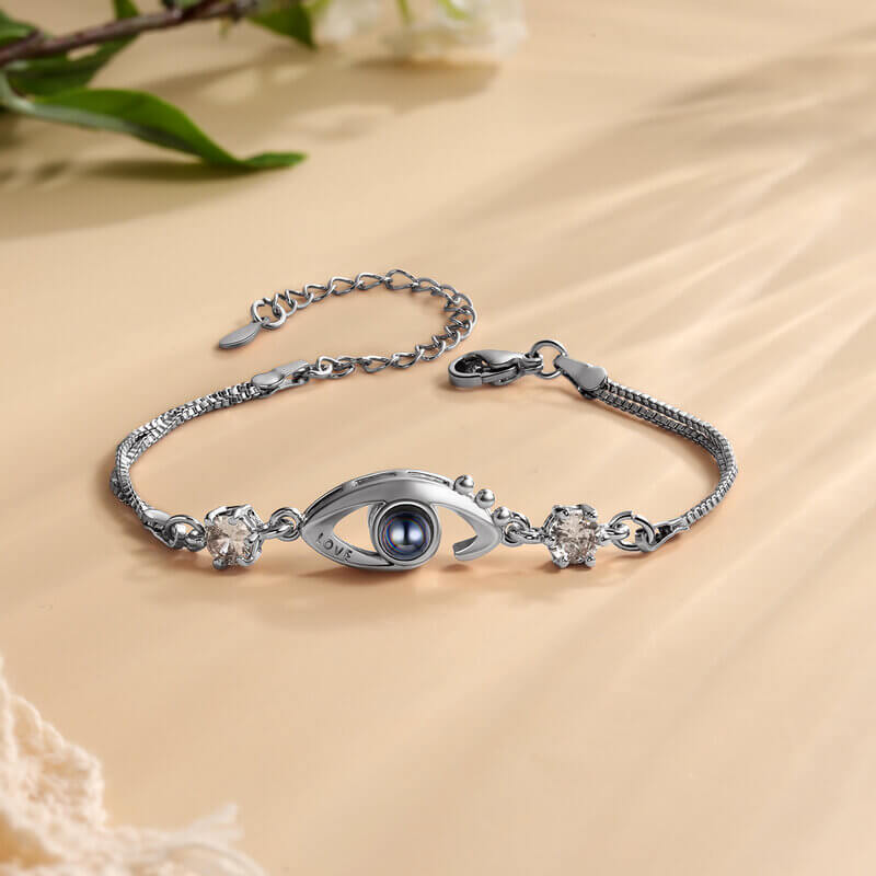 Custom Photo Projection Bracelet - Eye Charm Photo Bracelet