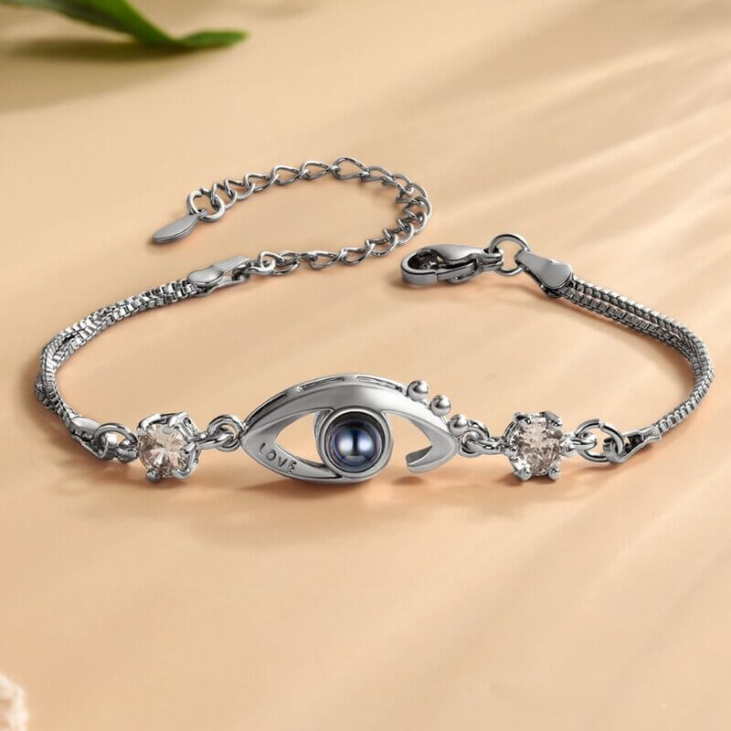 Custom Photo Projection Bracelet - Eye Charm Photo Bracelet