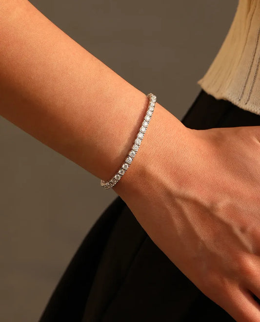 Dainty 2mm moissanite tennis bracelet in 925 sterling silver
