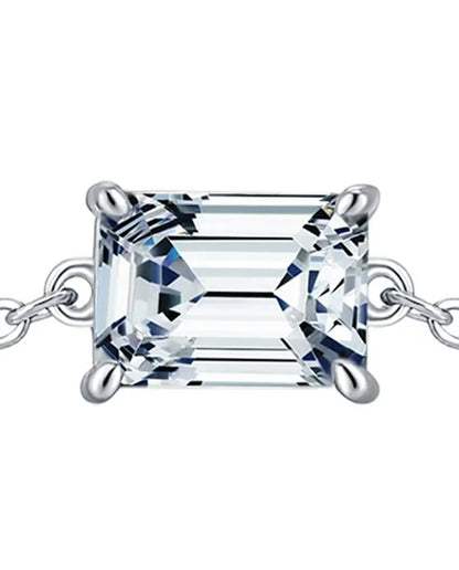 Emerald cut moissanite bracelet, 1ct D color, 925 sterling silver