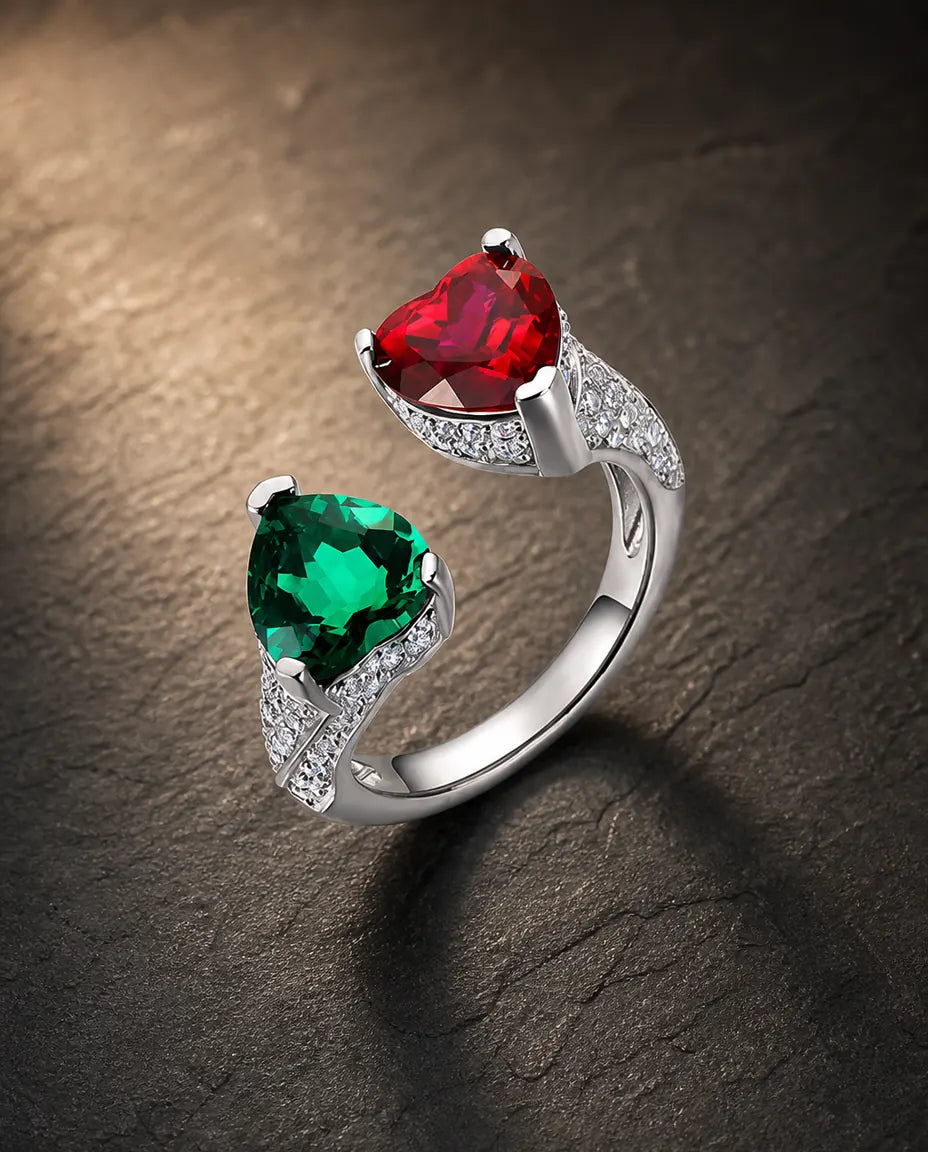 Lab er gemstone ring in 925 sterling silver