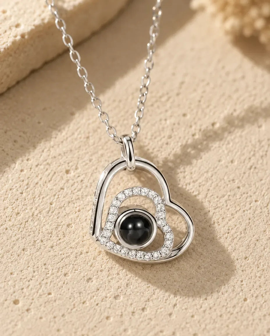 Photo Projection Necklace - close-up of the projection charm