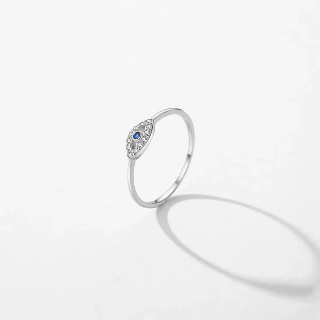 Evil Eye Ring 925 Sterling Silver - Turkish Eye Ring for Women