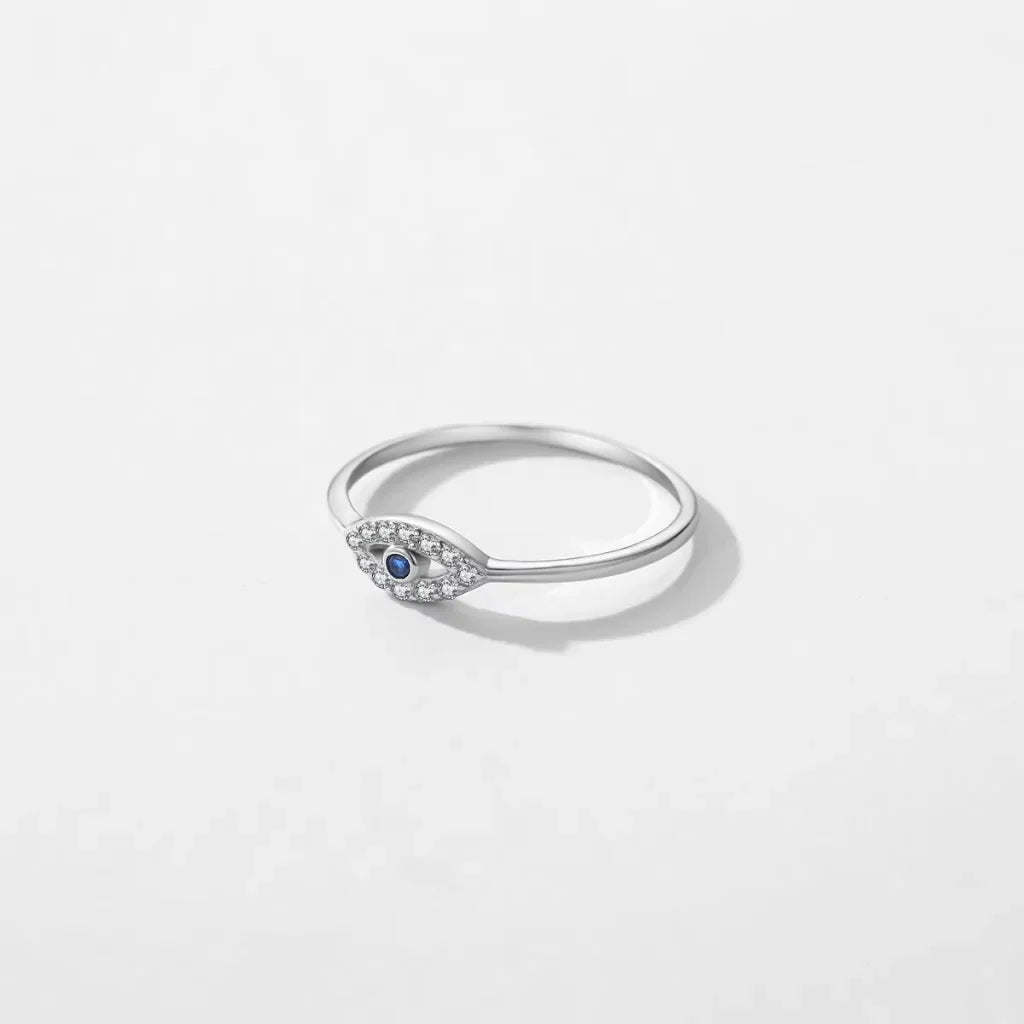 Evil Eye Ring 925 Sterling Silver - Turkish Eye Ring for Women