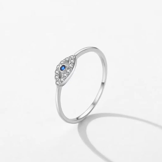 Evil Eye Ring 925 Sterling Silver - Turkish Eye Ring for Women