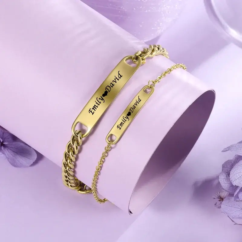 Gold Matching Bracelets for Couples