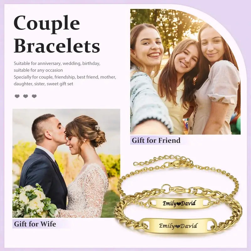 Gold Matching Bracelets for Couples