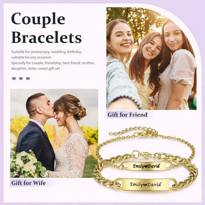 Gold Matching Bracelets for Couples