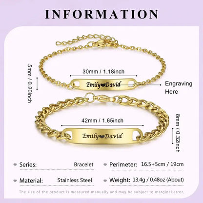 Gold Matching Bracelets for Couples