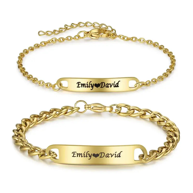Gold Matching Bracelets for Couples