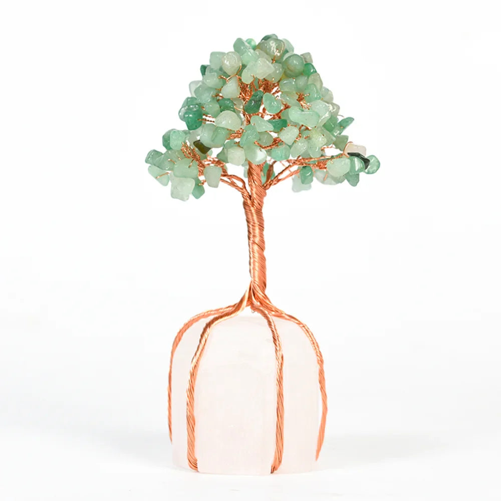 Rose Quartz Crystal Tree with Clear Quartz Base