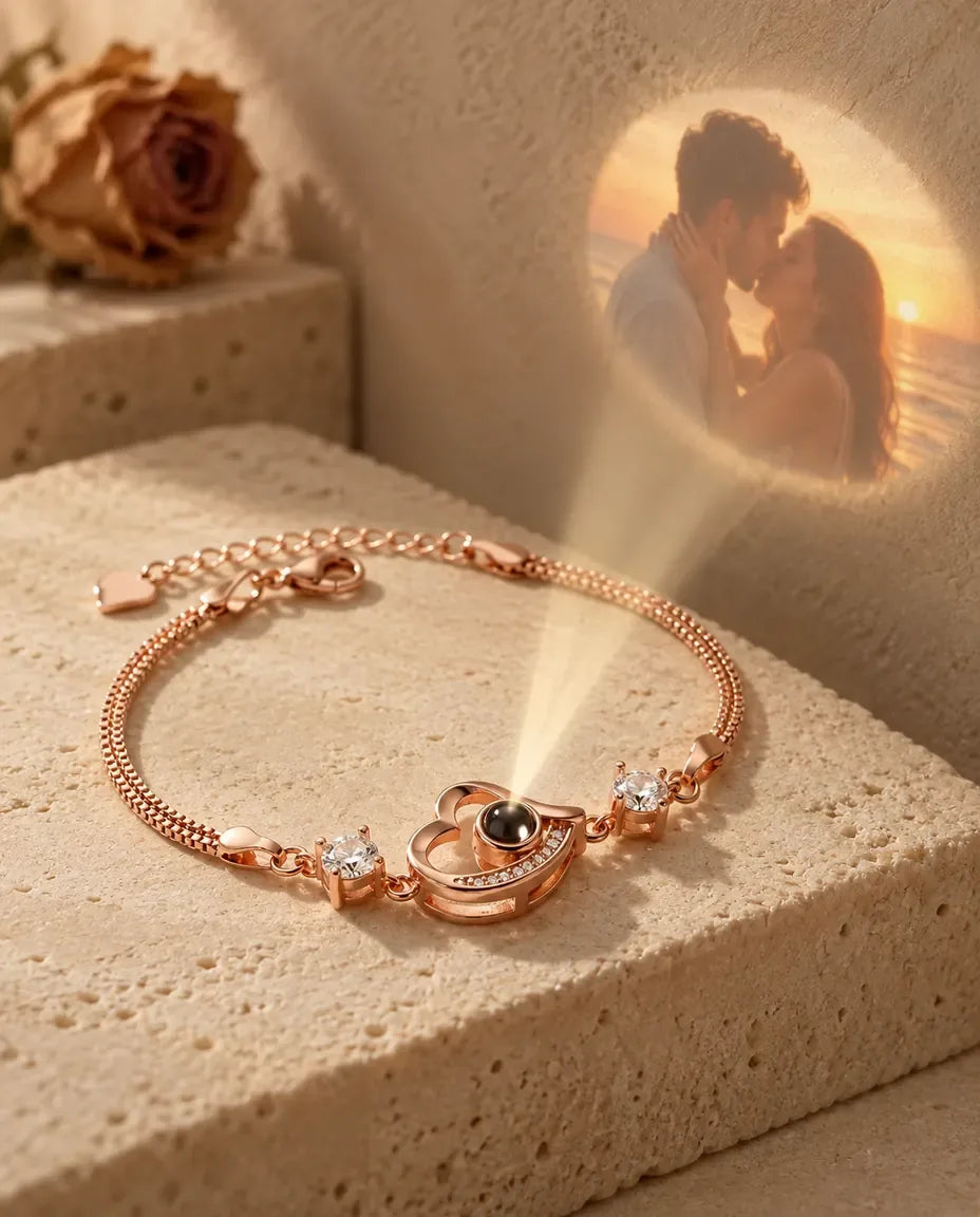 Photo Projection Bracelet - projecting the hidden photo onto a wall