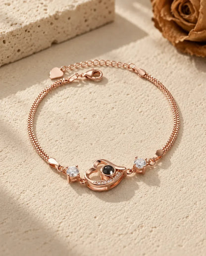 Photo Projection Bracelet - in rose gold finish