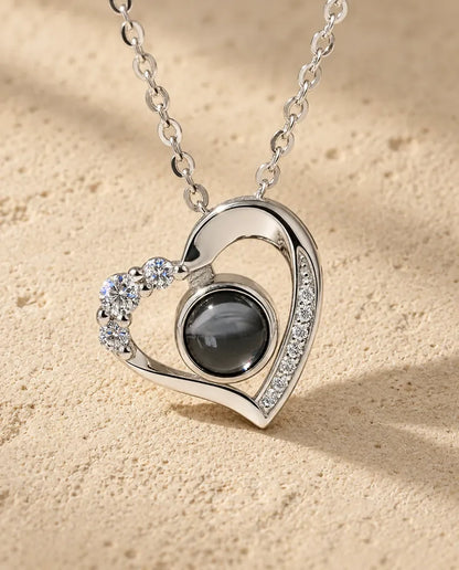 Photo Projection Necklace with Picture Inside - close-up of the projection charm