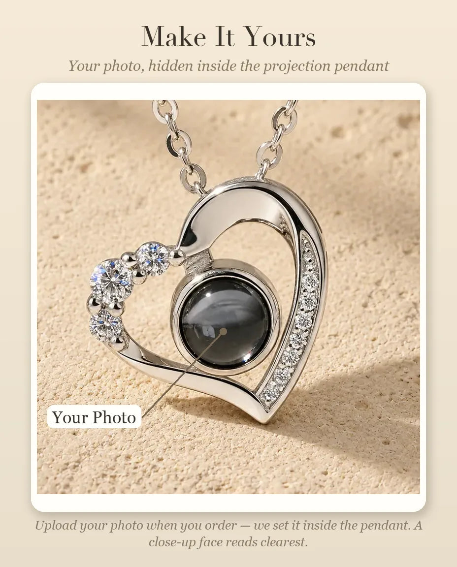 Photo Projection Necklace with Picture Inside - personalization guide: photo upload