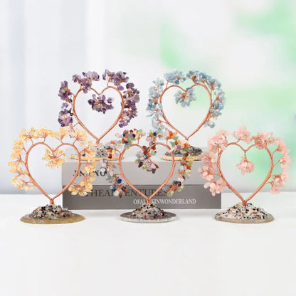 Green Aventurine Heart Crystal Tree
