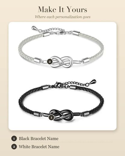 Infinity Matching Couple Bracelets – personalization guide