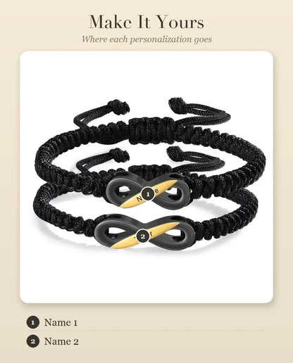 Infinity Matching Bracelets for Couples – personalization guide