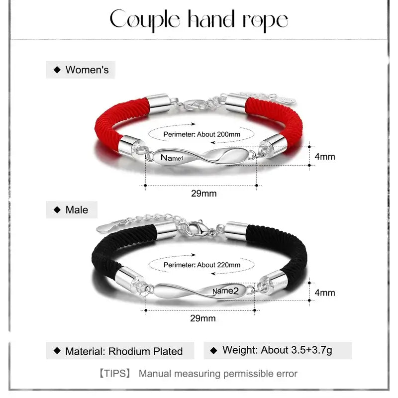 Infinity Matching Bracelets for Couples