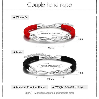 Infinity Matching Bracelets for Couples