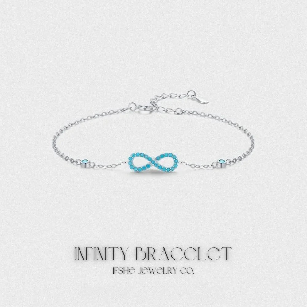Infinity Turquoise Bracelet in 925 Sterling Silver – Sterling Silver Bracelet for Women