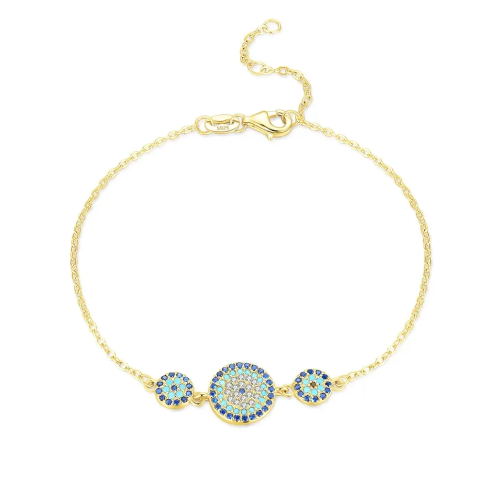 Evil Eye Bracelet - Lucky Eye Sterling Silver Charm Bracelet