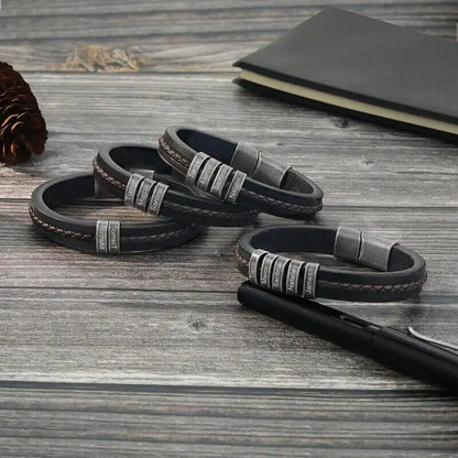 Personalized Men's PU Leather Bracelet