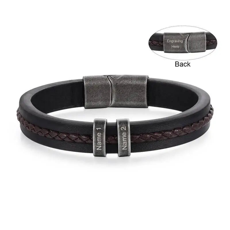 Personalized Men's PU Leather Bracelet