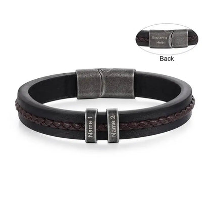 Personalized Men's PU Leather Bracelet