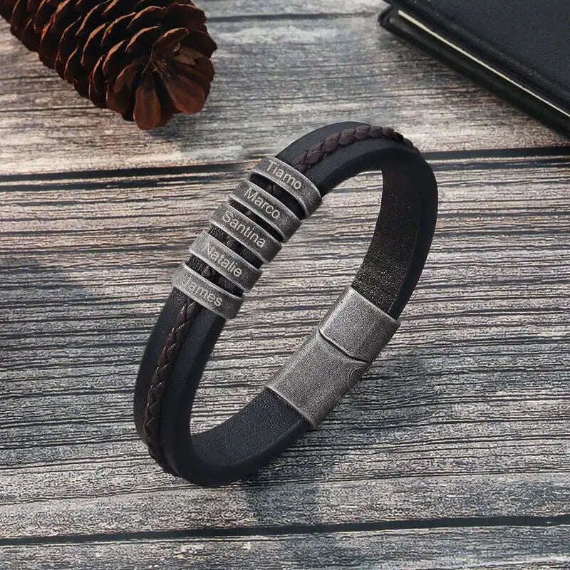 Personalized Men's PU Leather Bracelet