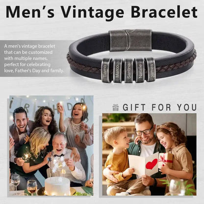 Personalized Men's PU Leather Bracelet