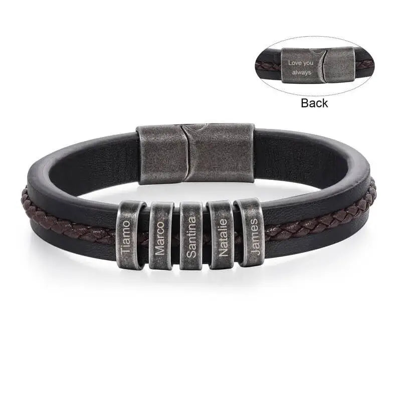 Personalized Men's PU Leather Bracelet