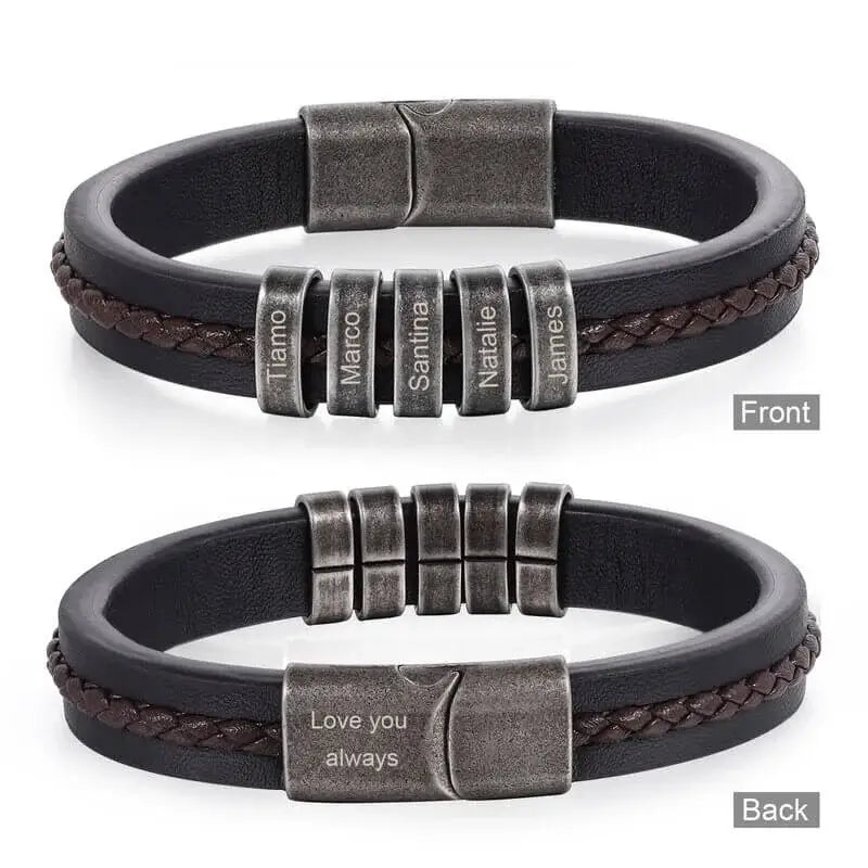 Personalized Men's PU Leather Bracelet