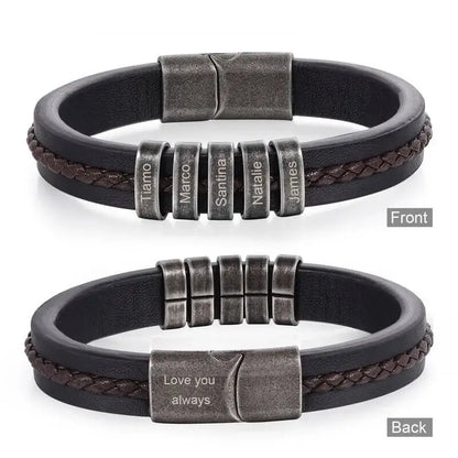 Personalized Men's PU Leather Bracelet