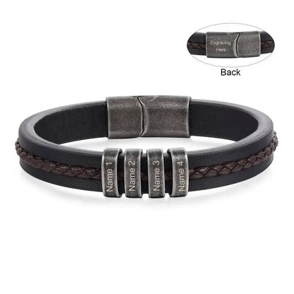 Personalized Men's PU Leather Bracelet