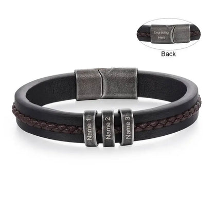 Personalized Men's PU Leather Bracelet