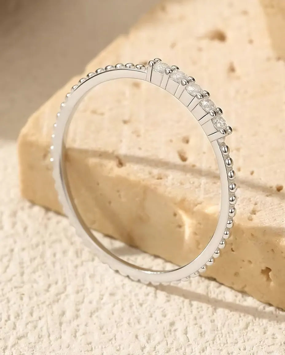 Moissanite Half Eternity Band