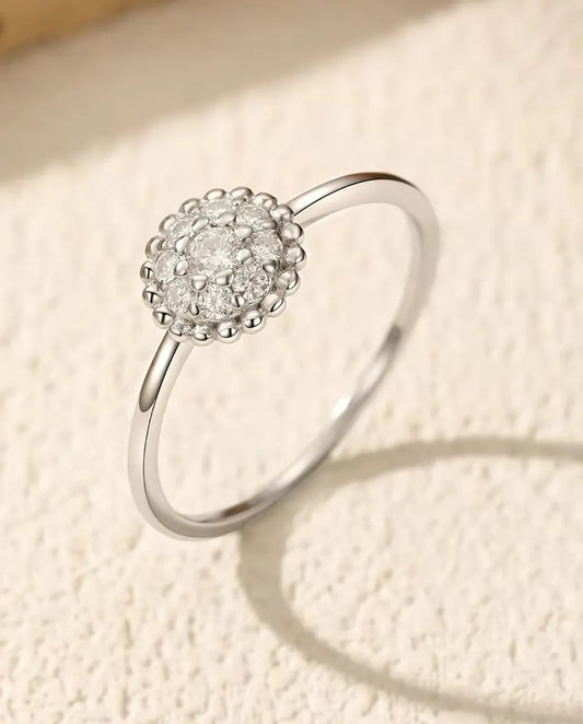 Moissanite Cluster Halo Ring