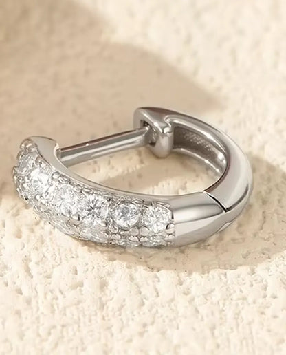 Moissanite Huggie Hoop Earrings for Women